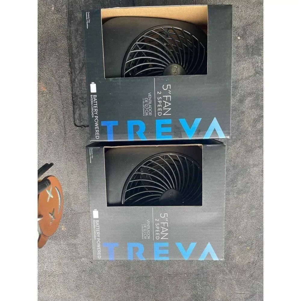 Lot Of 5x Treva /O2coo 10" Blade Table Fan,fans Nip Cordless Battery Opp